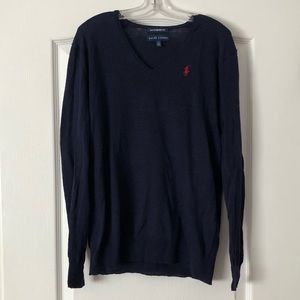 Ralph Lauren navy long sleeve v-neck